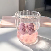Coquette Pink Bow Glass Cup